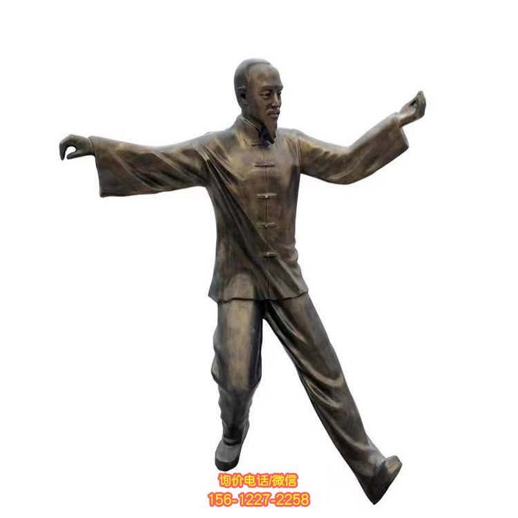 太極人物玻璃鋼雕塑，點綴公園景觀