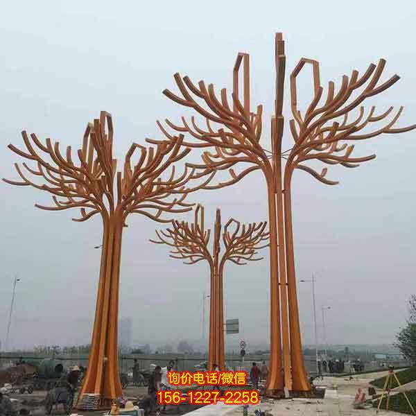 抽象不銹鋼雕塑，點綴園林景觀