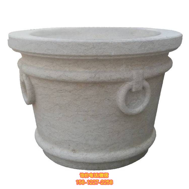 精美仿古花缽雕塑，裝點別墅庭院