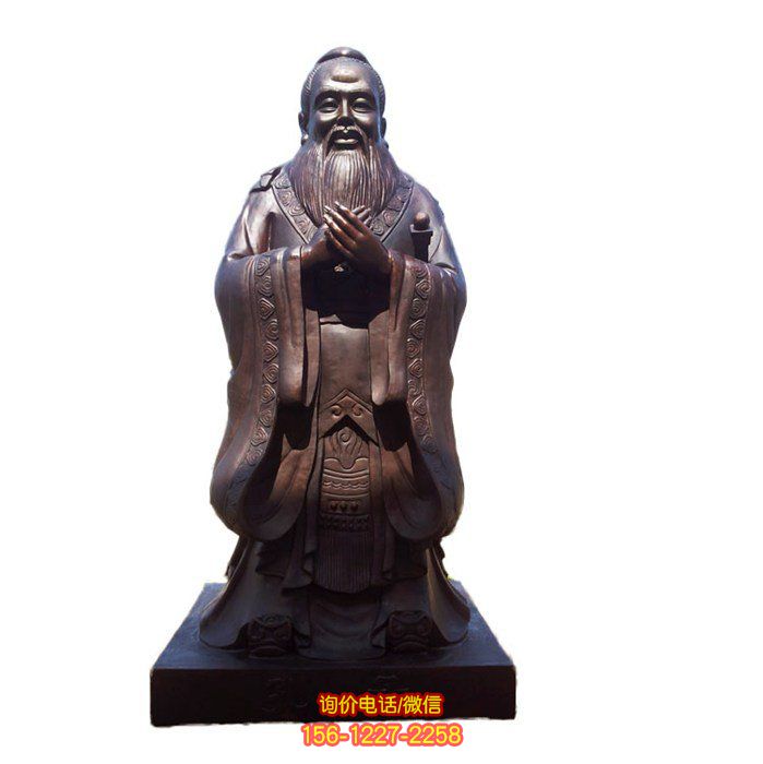 孔子玻璃鋼雕塑，點綴校園園林