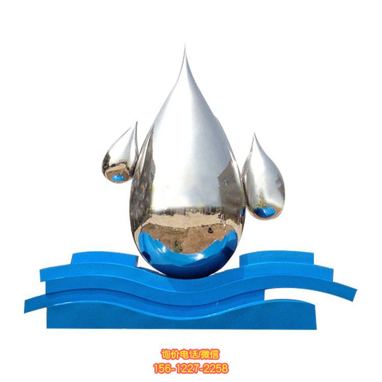 不銹鋼鏡面雕塑，點(diǎn)綴園林廣場水景