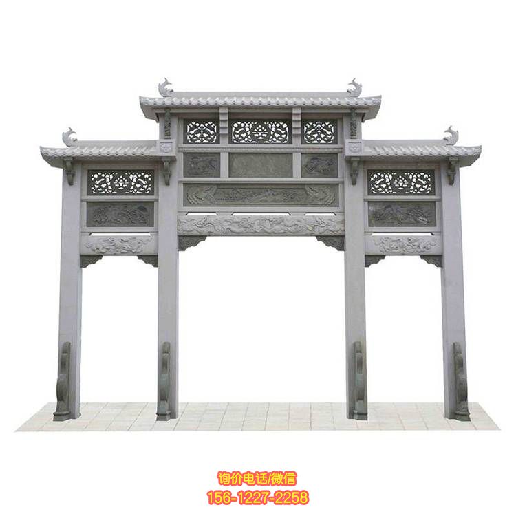 仿古牌坊雕塑，精致細膩的古典藝術