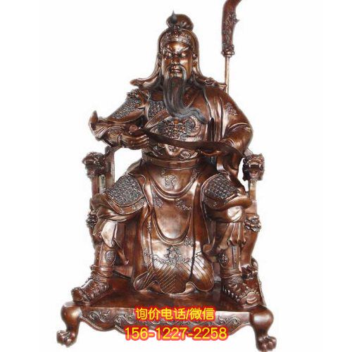 銅雕寺廟關公雕塑