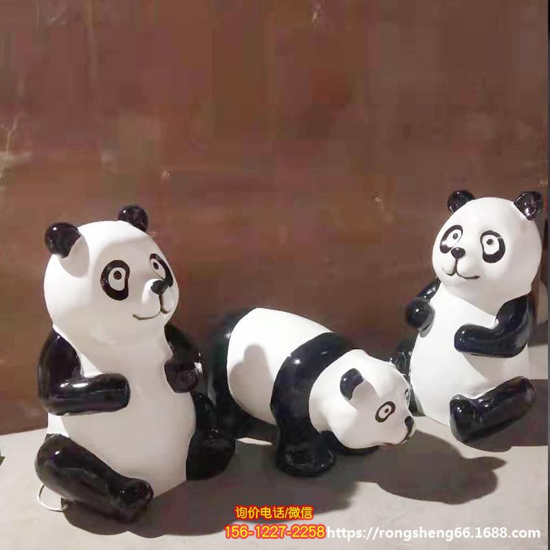 熊貓雕塑-酒店學院擺放的卡通熊貓玻璃鋼雕塑 熊貓雕塑-酒店學院擺放的卡通熊貓玻璃鋼雕塑