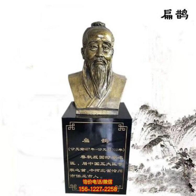 醫(yī)學院玻璃鋼仿銅胸像古代名醫(yī)雕塑