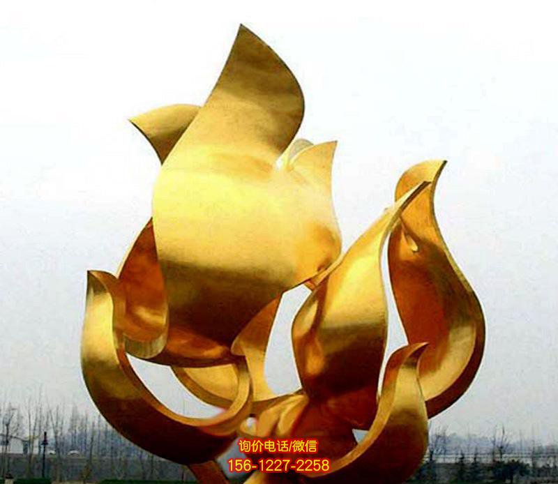 城市抽象花朵不銹鋼噴金公園花朵雕塑 城市抽象花朵不銹鋼噴金公園花朵雕塑