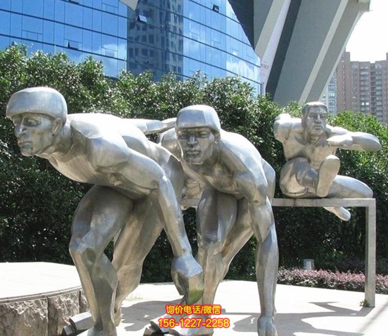 學校操場擺放拋光不銹鋼滑冰運動人物雕塑 學校操場擺放拋光不銹鋼滑冰運動人物雕塑