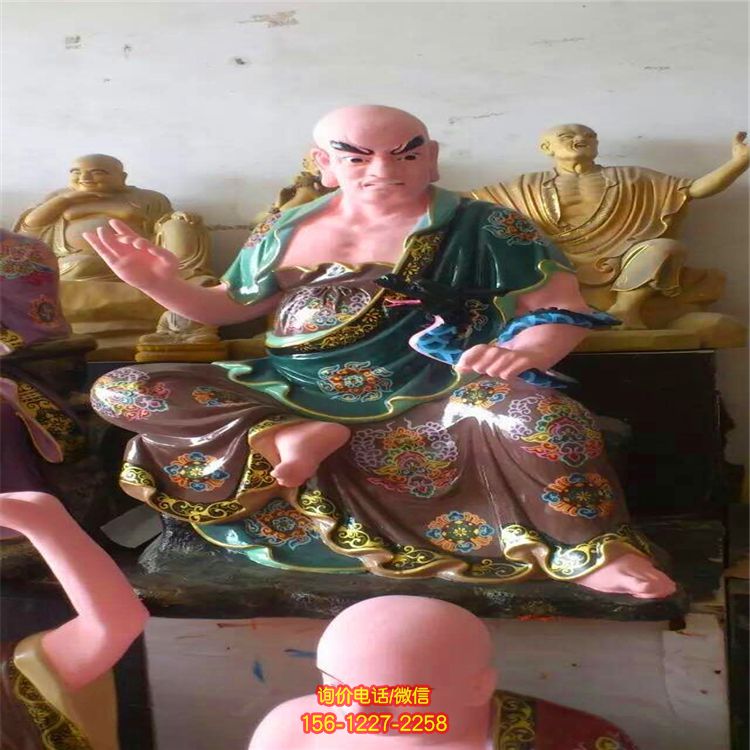 玻璃鋼彩繪大型景觀玻璃鋼十八羅漢雕塑 玻璃鋼彩繪大型景觀玻璃鋼十八羅漢雕塑