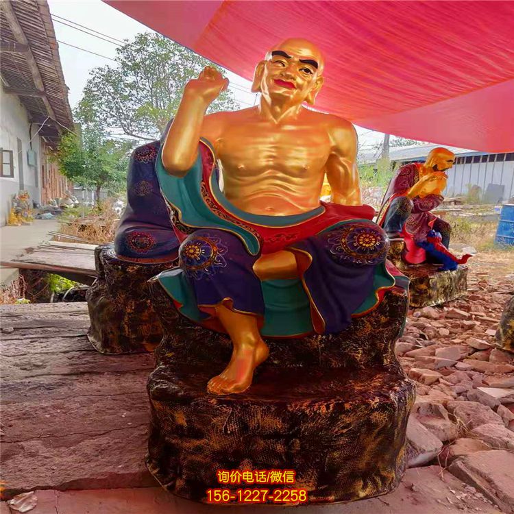 玻璃鋼彩繪景區寺廟大型十八羅漢雕塑 玻璃鋼彩繪景區寺廟大型十八羅漢雕塑