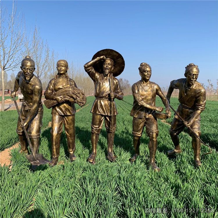 農(nóng)耕主題雕塑，農(nóng)民豐收雕塑，農(nóng)民耕作雕塑