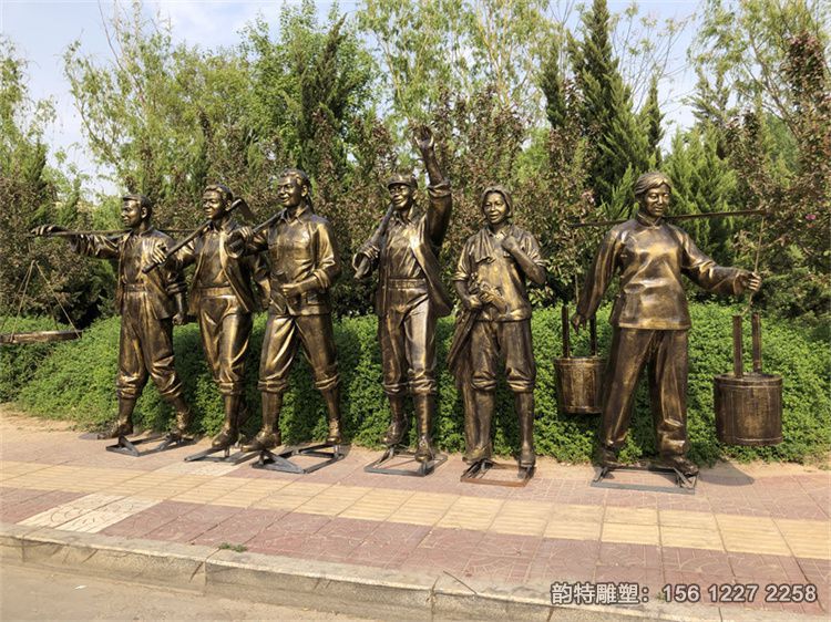 玻璃鋼知青下鄉雕塑，知青文化主題雕塑制作廠家