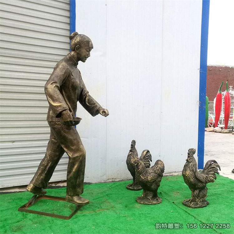 喂雞雕塑05 喂雞雕塑05