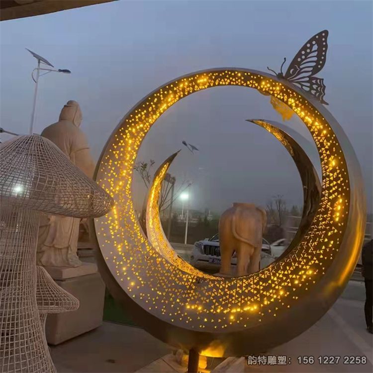 不銹鋼月亮圓環(huán)雕塑84 不銹鋼月亮圓環(huán)雕塑84