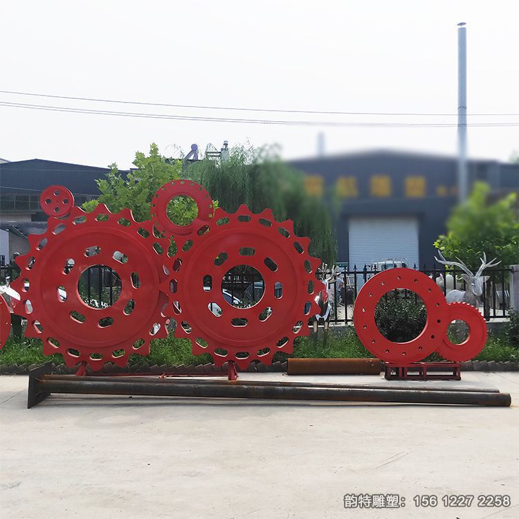 抽象不銹鋼齒輪雕塑，巨型景觀齒輪雕塑加工廠