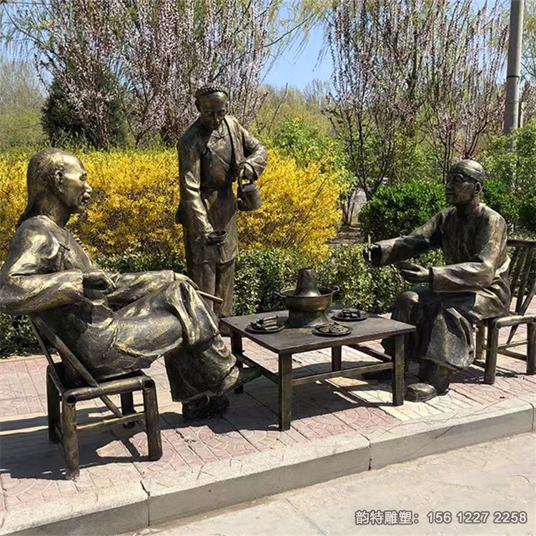 玻璃鋼吃火鍋人物雕塑，各種吃飯?jiān)煨偷袼馨咐? title=