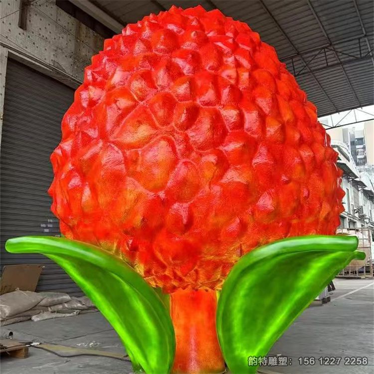 大型荔枝雕塑真實案例參考，仿真荔枝主題雕塑