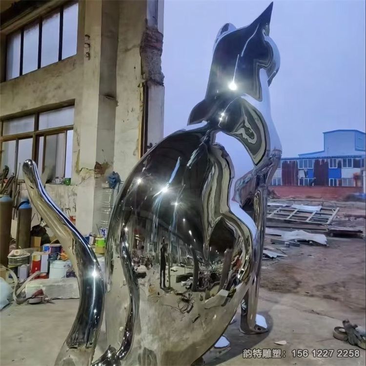 鏡面不銹鋼貓雕塑定制廠家