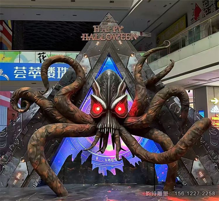 商場大型玻璃鋼章魚雕塑 海洋生物八爪魚圖片