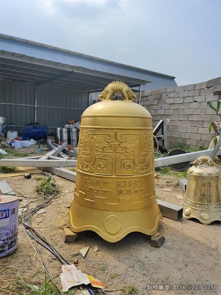 警鐘長鳴雕塑圖片 廣場寺廟大型銅鐘雕塑擺件